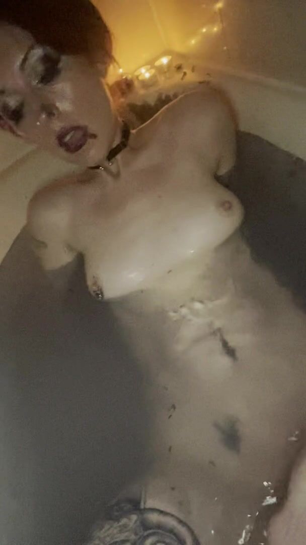 POV: fingering a slutty goth girl to orgasm in the bathtub